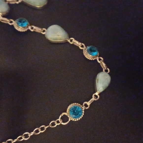 Larimar,blue topaz,station necklace! - Picture 4 of 8